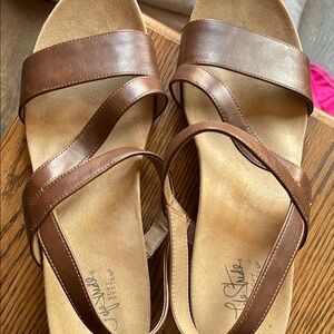 Brown Leather Sandals by Life Stride